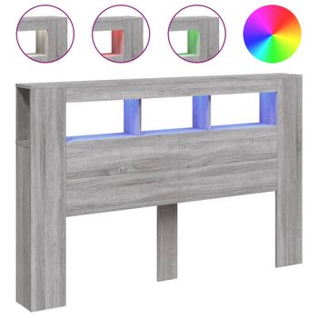 Cabecero Led Madera Ingeniería Gris Sonoma 160x18,5x103,5 Cm