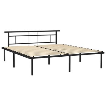 Estructura De Cama De Metal Negro 200x200 Cm