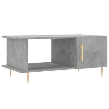 Mesa De Centro Madera Contrachapada Gris Hormigón 90x50x40 Cm