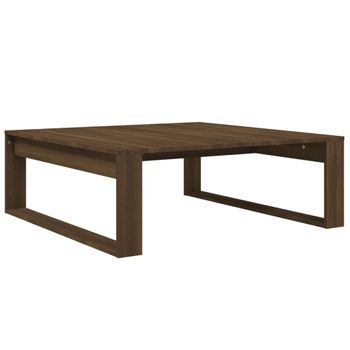 Mesa De Centro Madera Contrachapada Roble Marrón 100x100x35 Cm