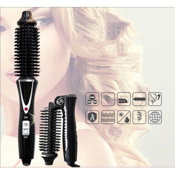 Encrespador De Pelo Plegable Cerámico Eléctrico Encrespador De Pelo Corto Peine De Pelo Recto Hebilla Interior Estilo Cuidado Del Cabello Viaje Portátil Rizador Negro