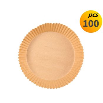 Papel De Freidora De Aire Papel De Aceite De Silicona Especial Para Freidora De Aire Papel Absorbente De Aceite Desechable Home Baking Paper Mat 100pcs