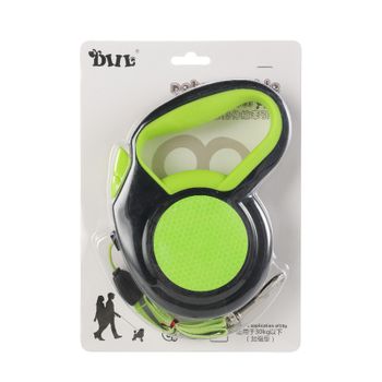 Cuerda De Tracción Para Mascotas Paseador Retráctil Para Perros Retractor Para Perros Cuerda De Nylon Reflectante Para Perros Cuerda Retráctil Automática Para Perros 5m Verde Fluorescente