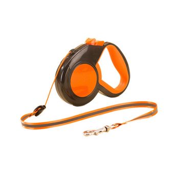 Cuerda De Tracción Para Mascotas Paseador Retráctil Para Perros Retractor Para Perros Cuerda De Nylon Reflectante Para Perros Cuerda Retráctil Automática Para Perros 3m Naranja Fluorescente