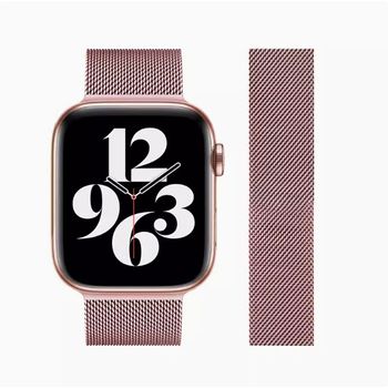 Cierre Milanese Correa Para Apple Apple Iwatch8/se/7/6/5 Acero Inoxidable Doble Hebilla De Seguro Metal Pulsera 38-40-41mm Fushia Color