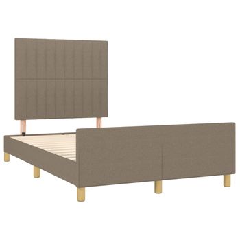 Estructura De Cama Con Cabecero Tela Gris Taupe 120x190 Cm