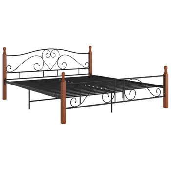 Estructura De Cama De Metal Negra 180x200 Cm