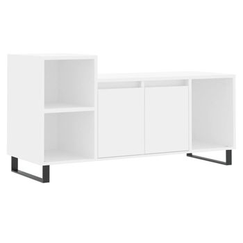 Mueble Para Tv Madera Contrachapada Blanco 100x35x55 Cm