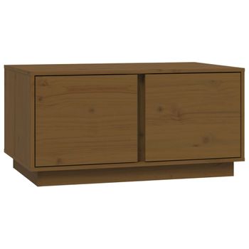 Mesa De Centro Madera Maciza De Pino Marrón Miel 80x50x40 Cm