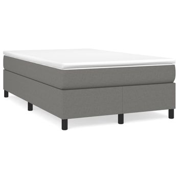 Estructura De Cama Box Spring Tela Gris Oscuro 120x200 Cm