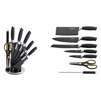 Juego Cuchillos Royalty Line Rl-blk8-w 7p +soporte