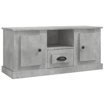 Mueble De Tv Madera Contrachapada Gris Hormigón 100x35,5x45 Cm