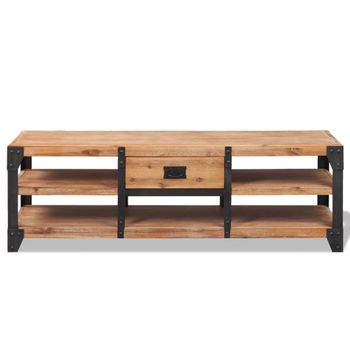 Mueble Para Tv Madera De Acacia Maciza 140x40x45 Cm