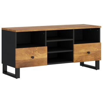 Mueble De Tv Madera Mango Y Madera De Ingeniería 100x33x46 Cm