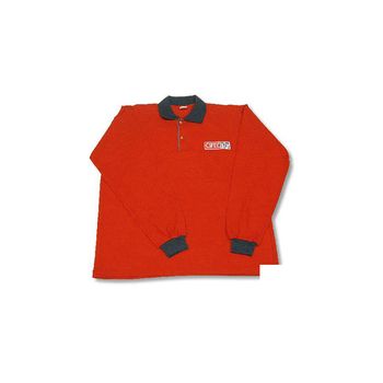 Polo Cifec Manga Larga Combinado Rojo Gris Marca