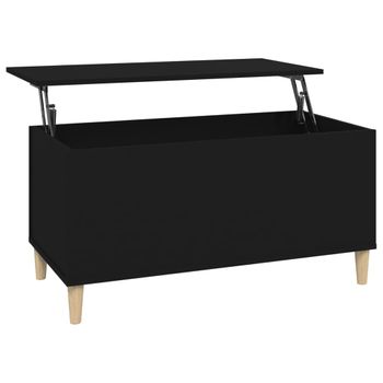 Mesa De Centro Madera Contrachapada Negro 90x44,5x45 Cm