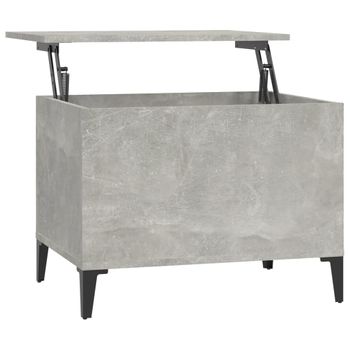 Mesa De Centro Madera Contrachapada Gris Hormigón 60x44,5x45 Cm