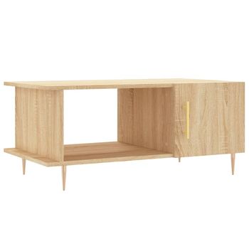 Mesa De Centro Madera Contrachapada Roble Sonoma 90x50x40 Cm