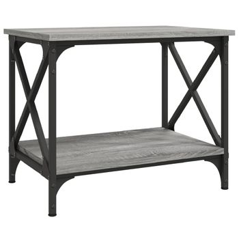 Mesa Auxiliar Madera Contrachapada Gris Sonoma 55x38x45 Cm