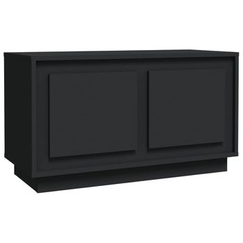 Mueble Para Tv Madera Contrachapada Negro 80x35x45 Cm