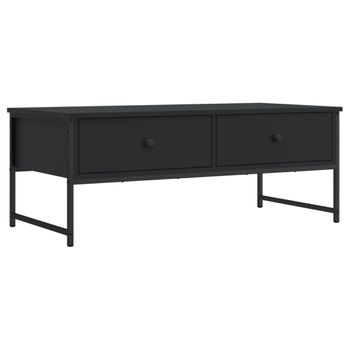 Mesa De Centro Madera De Ingeniería Negro 101x49x39,5 Cm