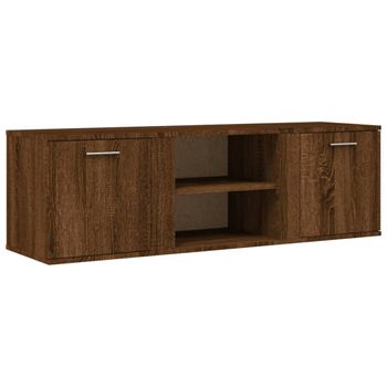 Mueble De Tv Madera De Ingeniería Marrón Roble 120x34x37 Cm