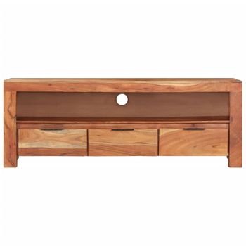 Mueble De Tv De Madera Maciza De Acacia 110x30x40 Cm