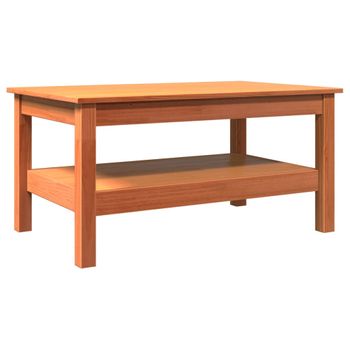 Mesa De Centro Madera Maciza De Pino Marrón Cera 80x50x40 Cm