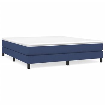 Estructura De Cama Box Spring Tela Azul 180x200 Cm