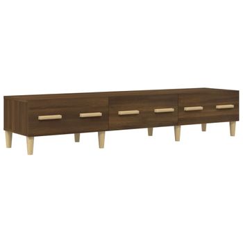 Mueble De Tv Madera Contrachapada Roble Ahumado 150x34,5x30 Cm