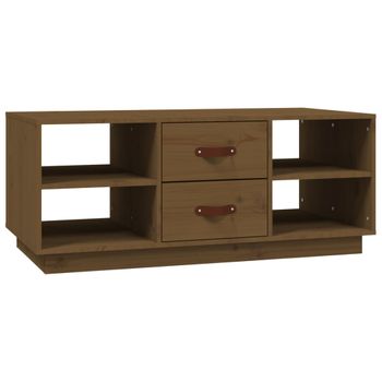 Mesa De Centro Madera Maciza De Pino Marrón Miel 100x50x41 Cm