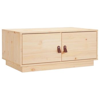 Mesa De Centro De Madera Maciza De Pino 80x50x35 Cm