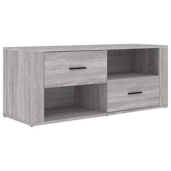 Mueble De Tv Madera Contrachapada Gris Sonoma 100x35x40 Cm