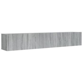 Set De Muebles Para Tv 2 Piezas Madera Contrachapada Gris Sonoma