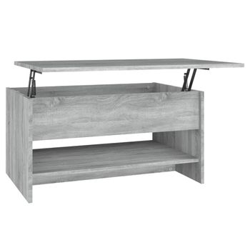 Mesa De Centro Madera Contrachapada Gris Sonoma 80x50x40 Cm