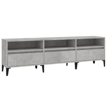 Mueble De Tv Madera Contrachapada Gris Hormigón 150x30x44,5 Cm