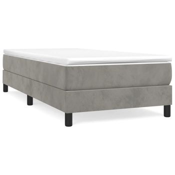 Estructura De Cama Box Spring Terciopelo Gris Claro 80x200 Cm