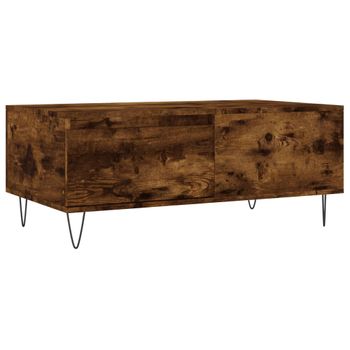 Mesa De Centro Madera Contrachapada Roble Ahumado 90x50x36,5 Cm