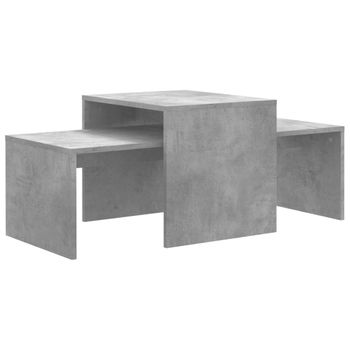 Mesa De Centro Madera Contrachapada Gris Hormigón 100x48x40 Cm