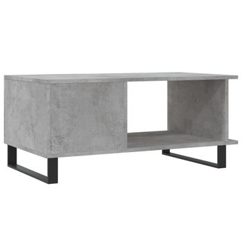 Mesa De Centro Madera Contrachapada Gris Hormigón 90x50x40 Cm