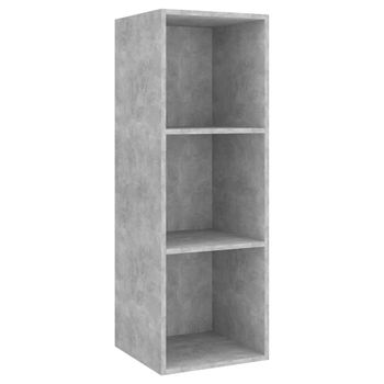 Mueble Tv Pared Madera Contrachapada Hormigón 37x37x107 Cm