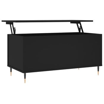 Mesa De Centro Madera Contrachapada Negro 90x44,5x45 Cm