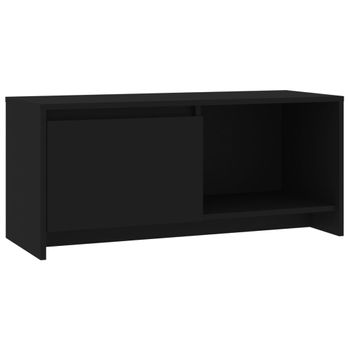 Mueble Para Tv Madera Contrachapada Negro 90x35x40 Cm