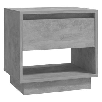 Mesita De Noche Madera Contrachapada Gris Hormigón 45x34x44 Cm