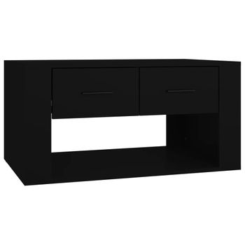 Mesa De Centro Madera Contrachapada Negro 80x50x40 Cm