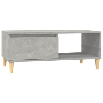 Mesa De Centro Madera Contrachapada Gris Hormigón 90x50x36,5 Cm