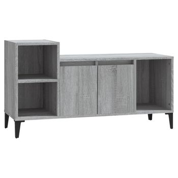 Mueble De Tv Madera Contrachapada Gris Sonoma 100x35x55 Cm