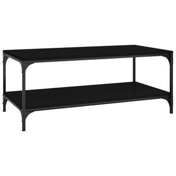 Mesa De Centro Madera Contrachapada Negro 80x50x40 Cm