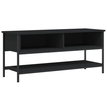 Mueble De Tv Madera Contrachapada Negro 100x35x45 Cm