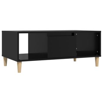 Mesa De Centro Madera Contrachapada Negro 90x50x36,5 Cm